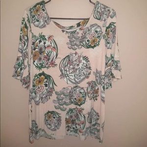 24/7 elbow length tee floral tee